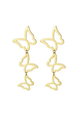 Statement earrings butterflies Gold Stainless Steel h5 