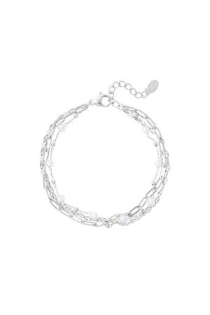 Bracelet three layers of colored details Silver Stainless Steel h5 
