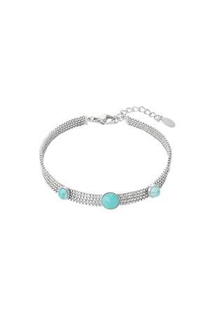 Statement bracelet natural stones - Natural stones collection Blue & Silver Stainless Steel h5 