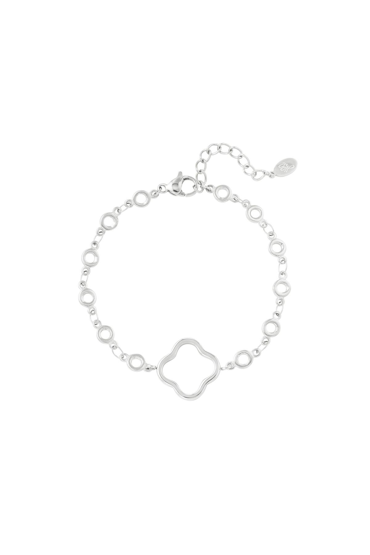 Bracelet circles with clover Silver Color Stainless Steel 2