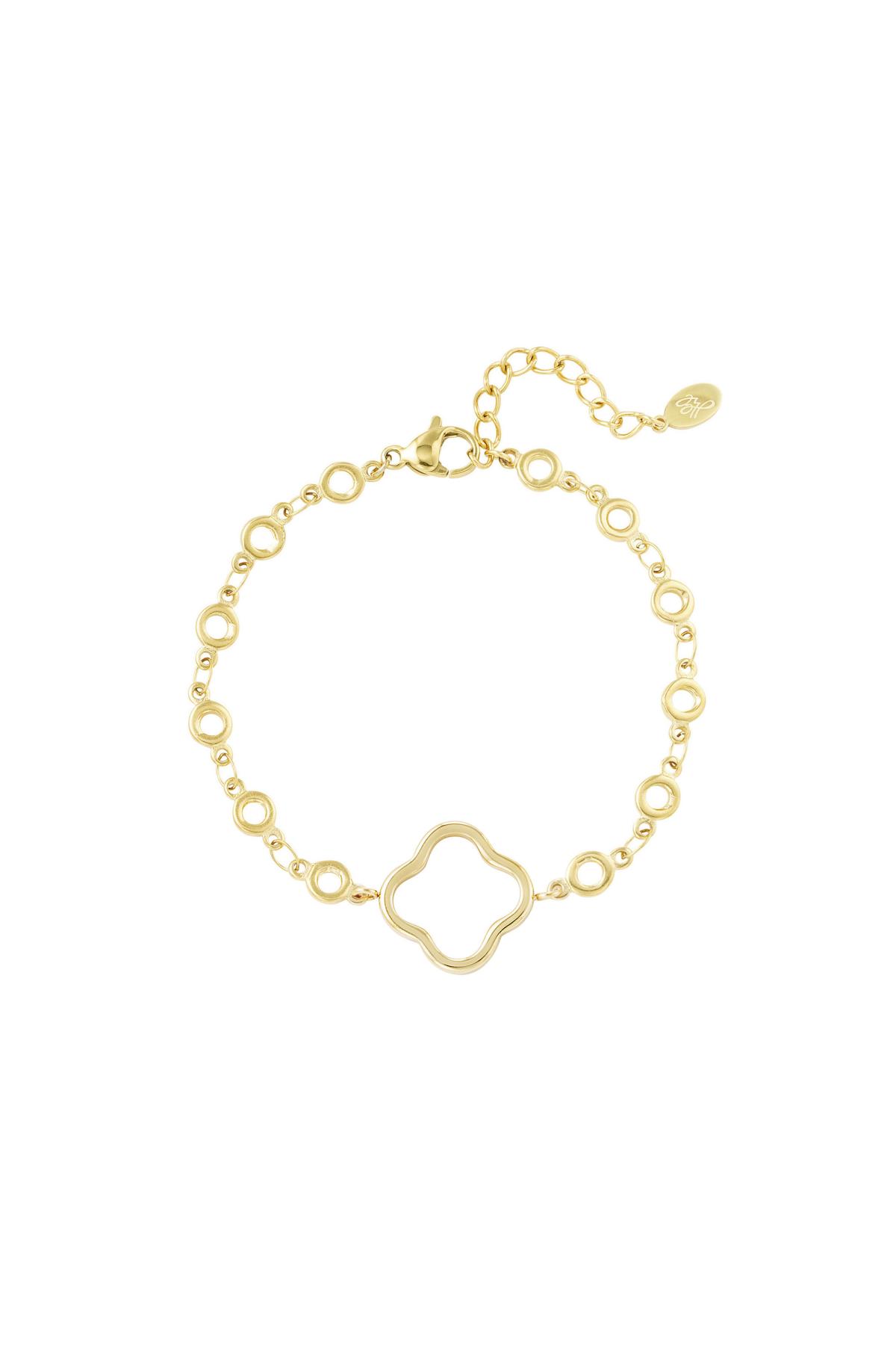 Bracelet circles with clover Gold Stainless Steel