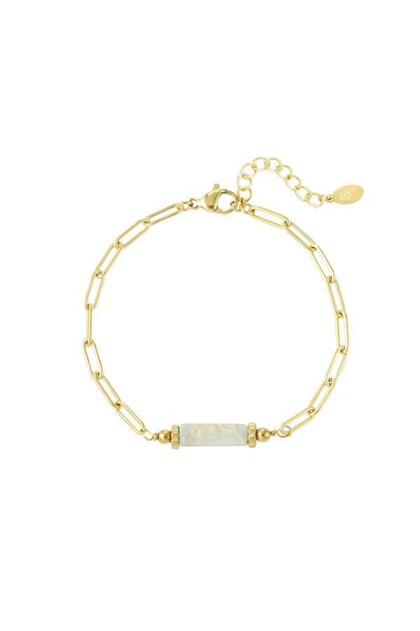 Link bracelet with stone pendant - Natural stones collection