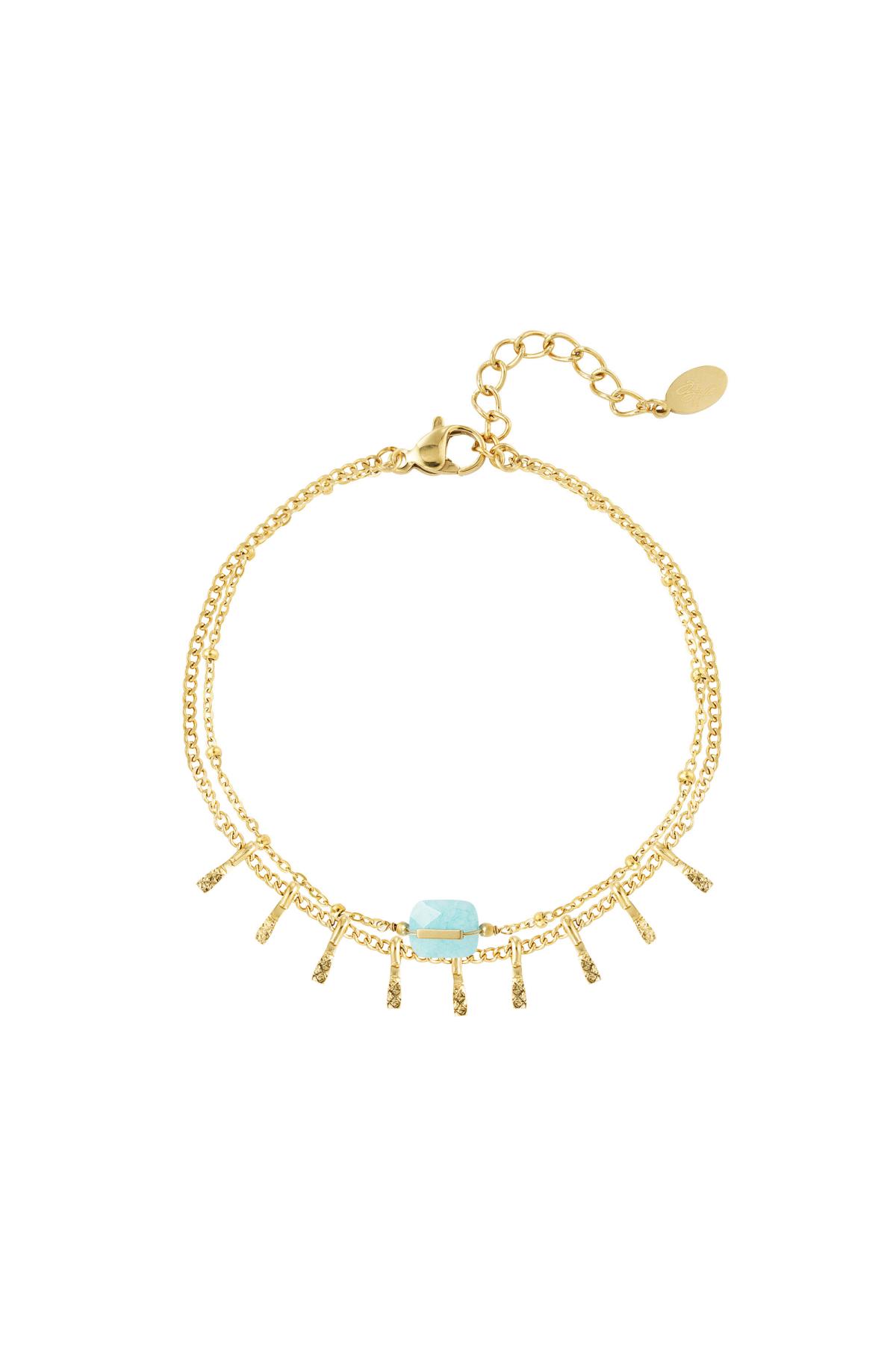 Bracelet with details - Natural stones collection Turquoise & Gold h5 