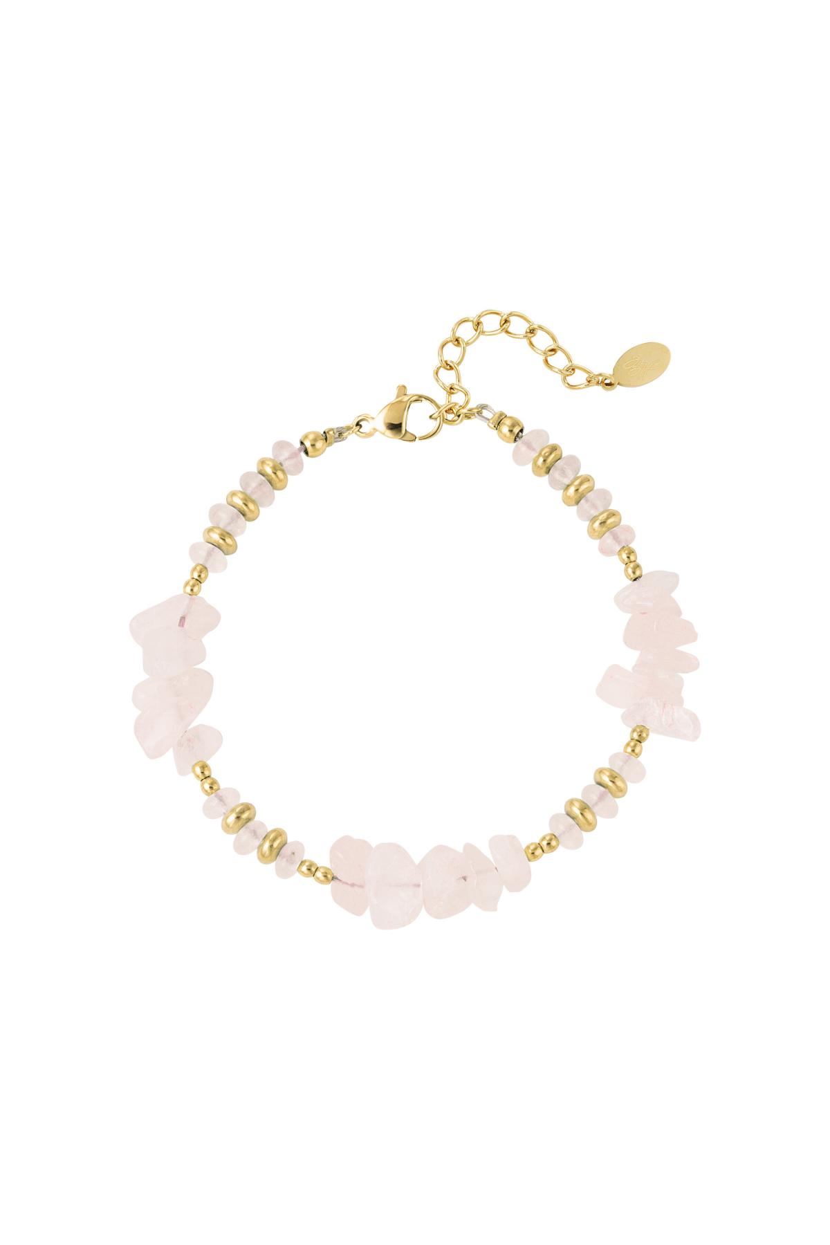 Bracelet perles différentes - Collection pierres naturelles Rose &amp; Or Stone