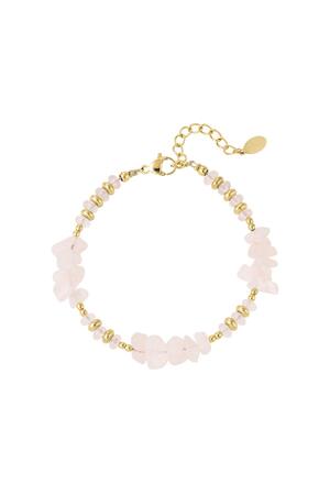 Bracciale perline diverse - Collezione di pietre naturali Pink & Gold Stone h5 