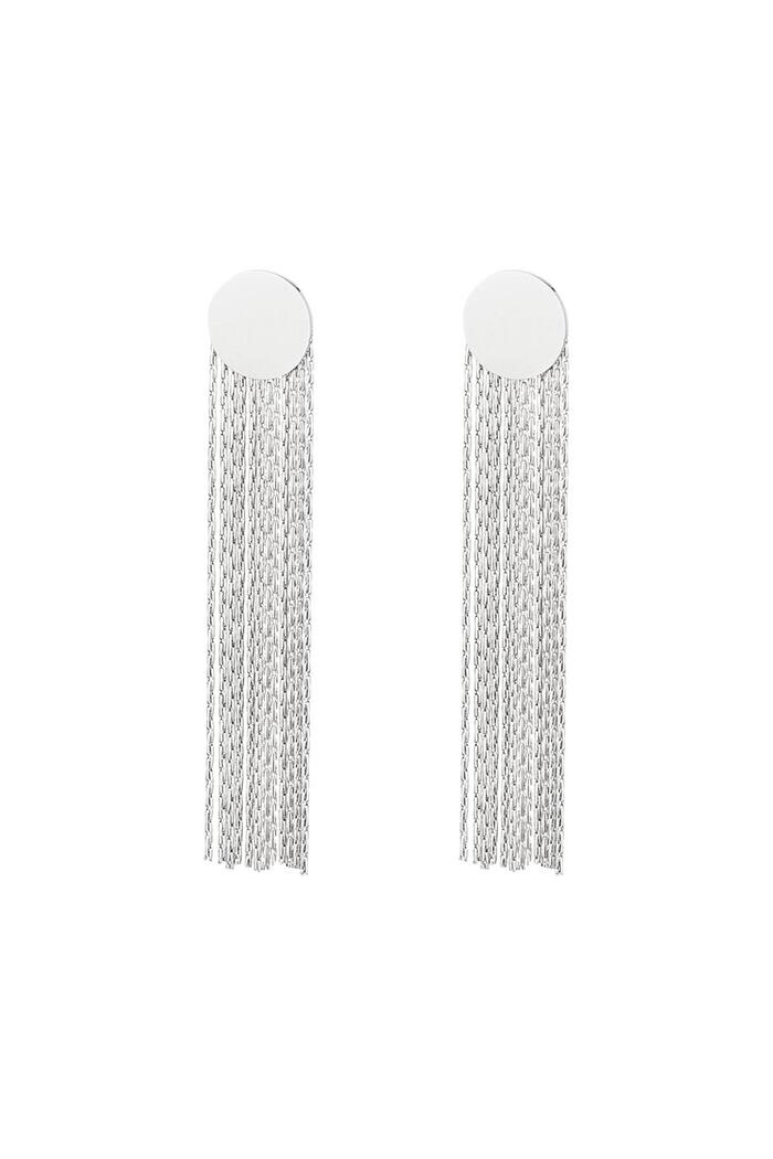 Statement earrings round Silver Stainless Steel 