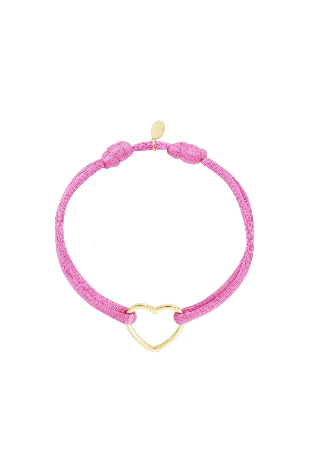 Bracciale in tessuto cuore Pink Stainless Steel h5 