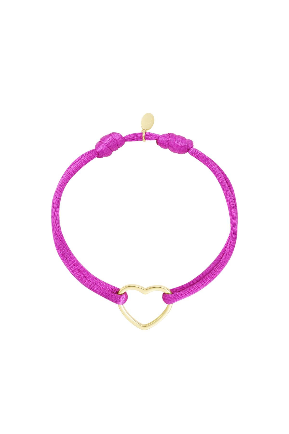 Fabric bracelet pink Fuchsia Stainless Steel h5 