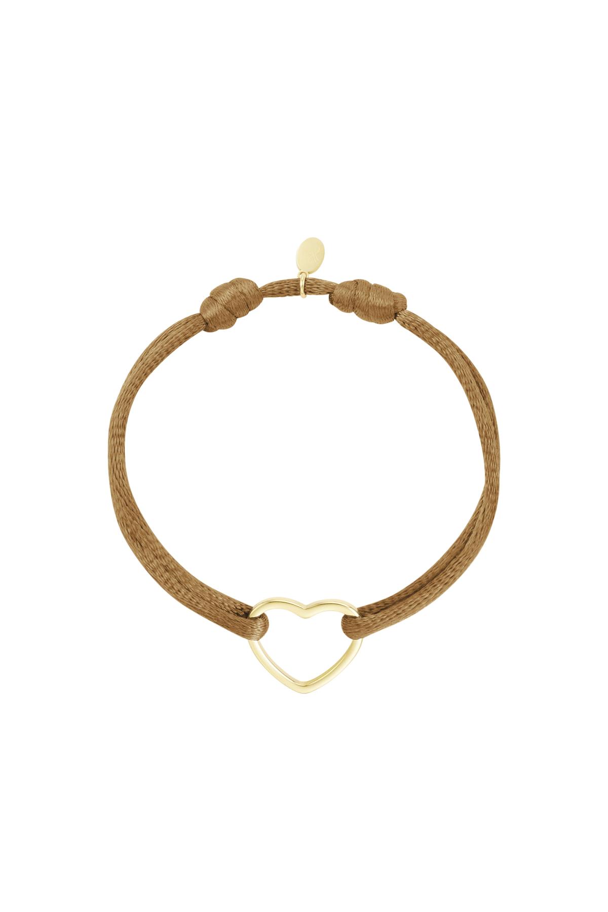 Bracciale in tessuto cuore Brown Stainless Steel 