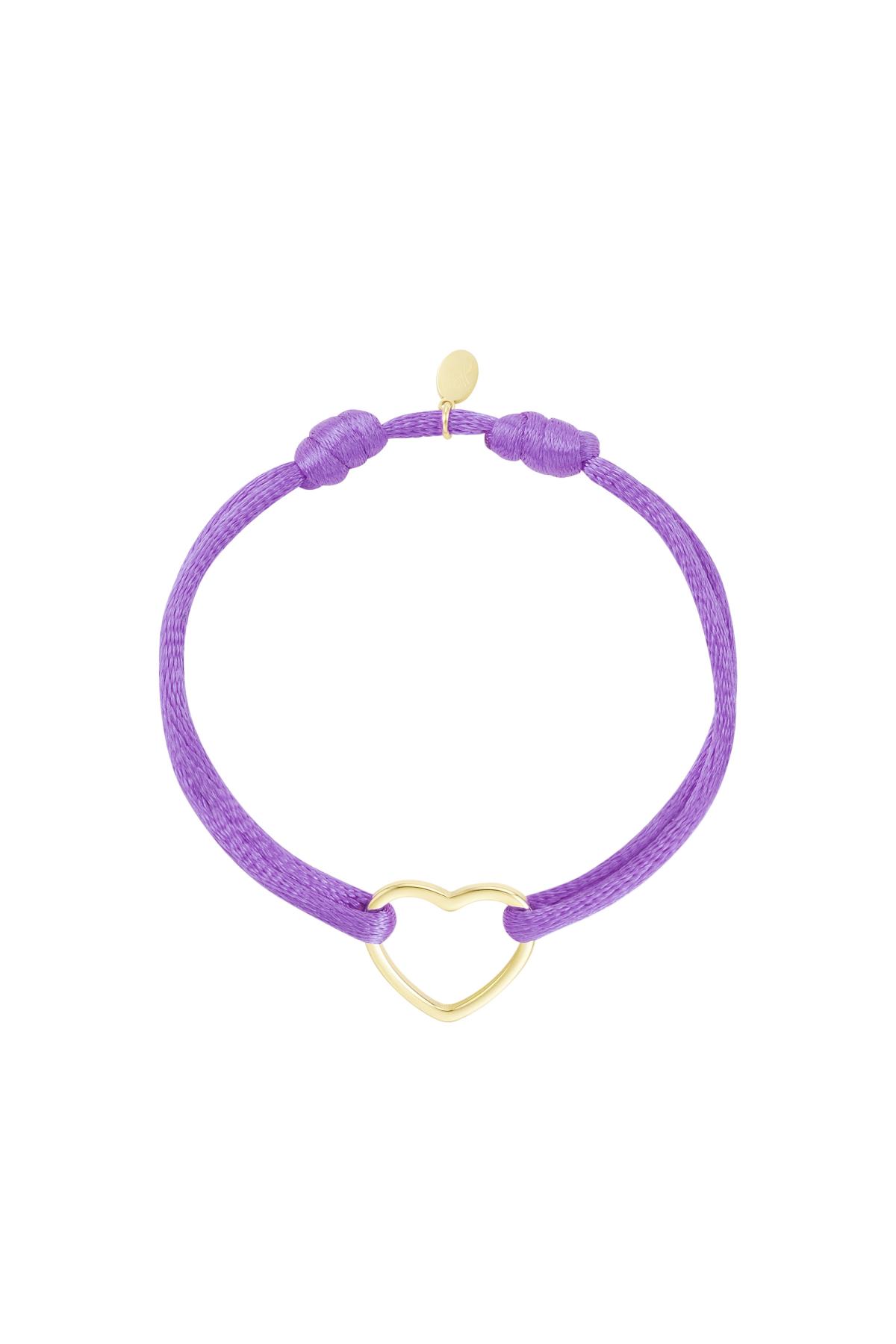Bracciale in tessuto cuore Lilac Stainless Steel 