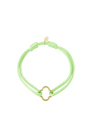 Fabric bracelet clover Green Stainless Steel h5 