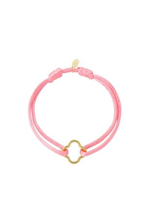 Fabric bracelet clover Pink Stainless Steel h5 