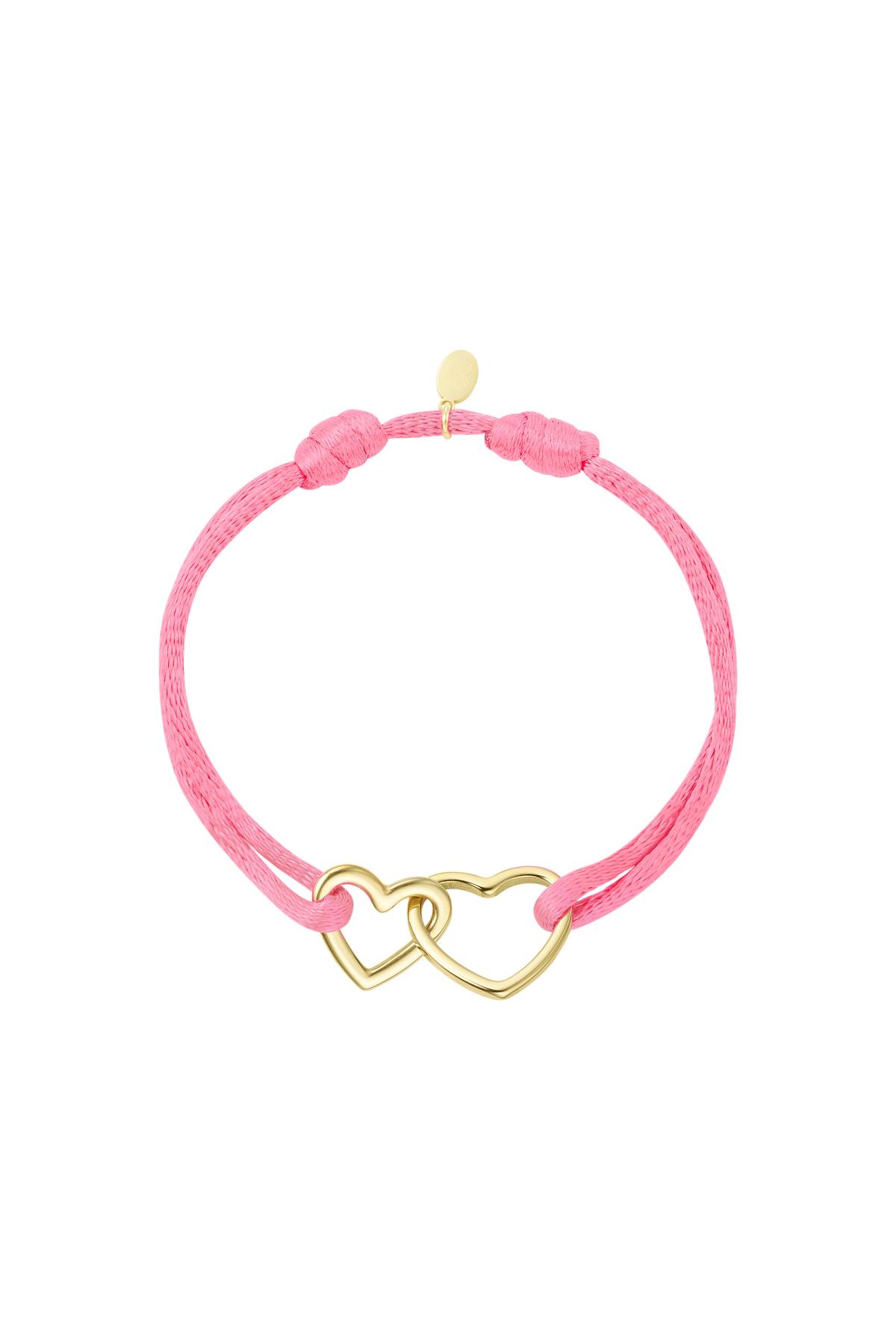 Bracciale in tessuto cuori Pale Pink Stainless Steel 2