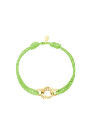 Fabric bracelet circle Green Stainless Steel h5 