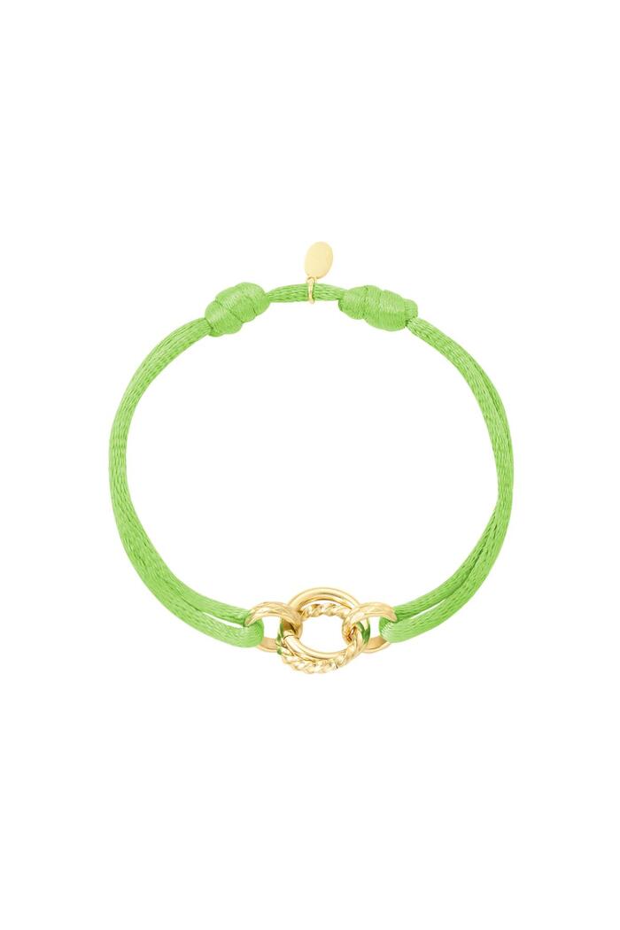 Fabric bracelet circle Green Stainless Steel 
