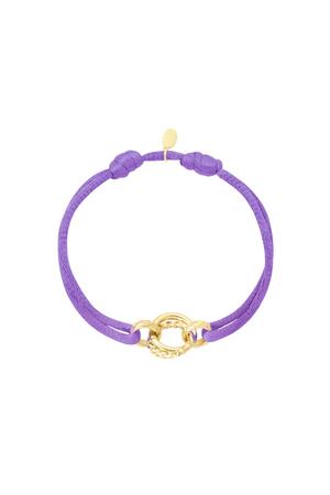Fabric bracelet circle Lilac Stainless Steel h5 