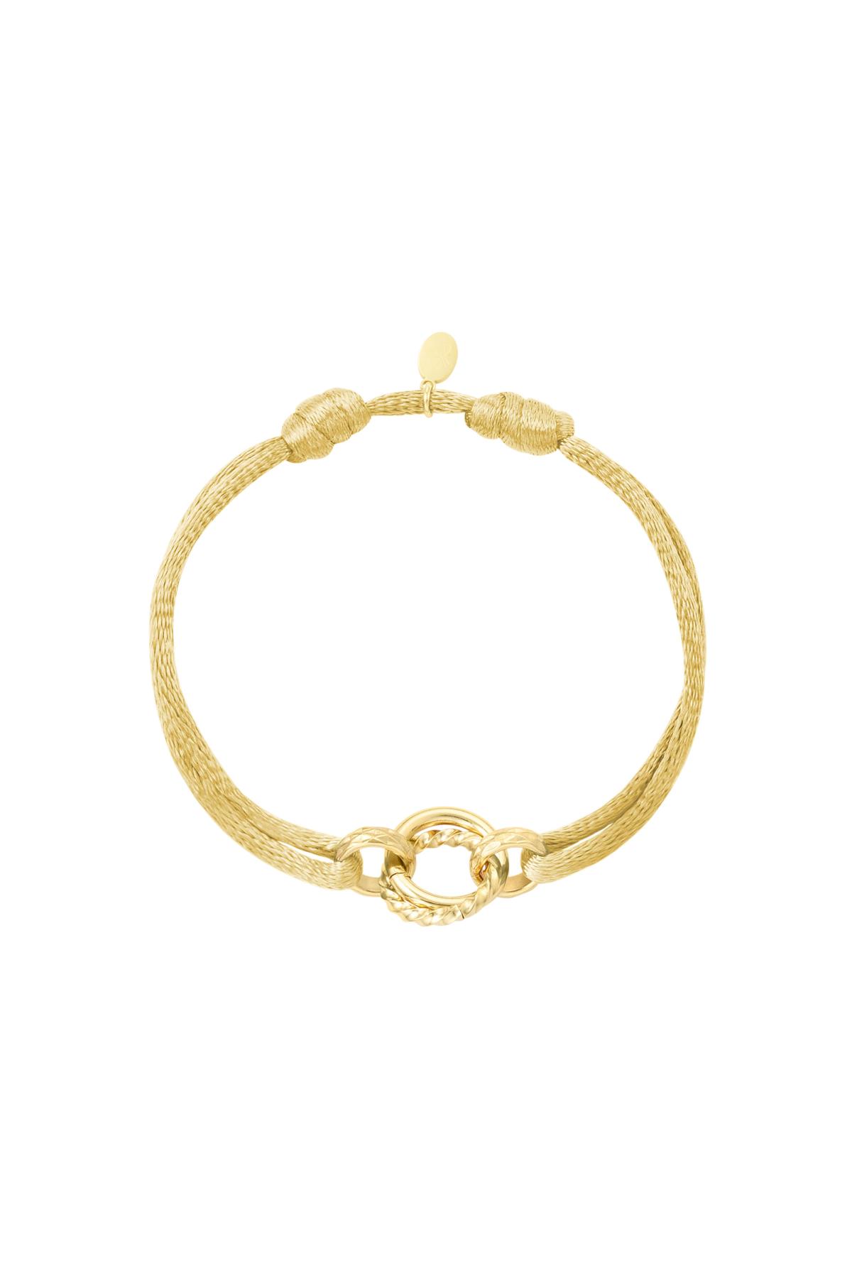 Fabric bracelet circle Champagne Stainless Steel 