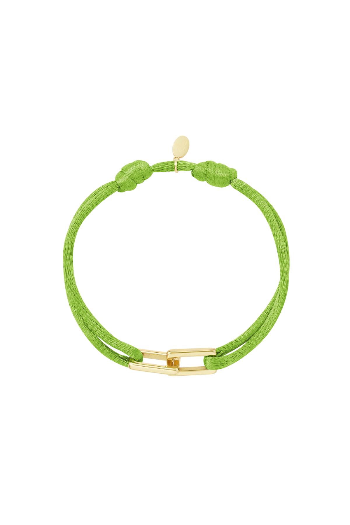 Fabric bracelet link Avocado Stainless Steel