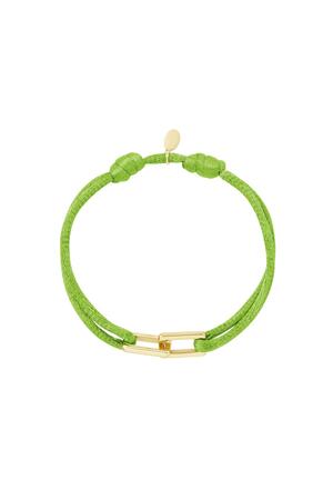 Fabric bracelet link Avocado Stainless Steel h5 