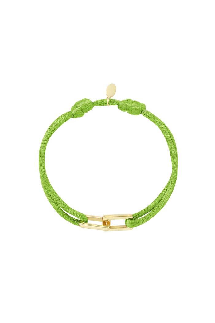 Fabric bracelet link Avocado Stainless Steel 