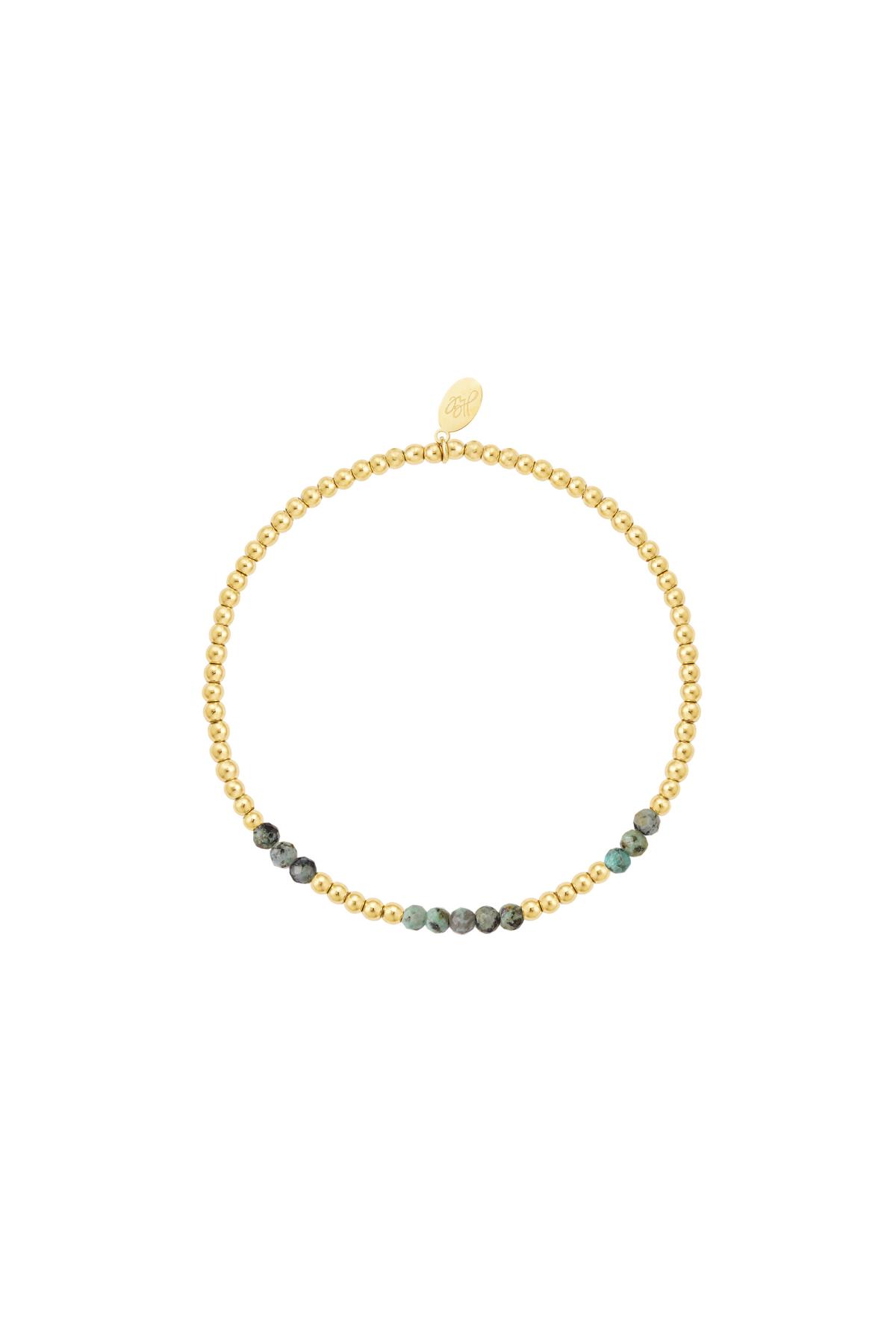 Kombiniertes Perlenarmband - grün - Kollektion Natursteine Grün &amp; Gold Stone