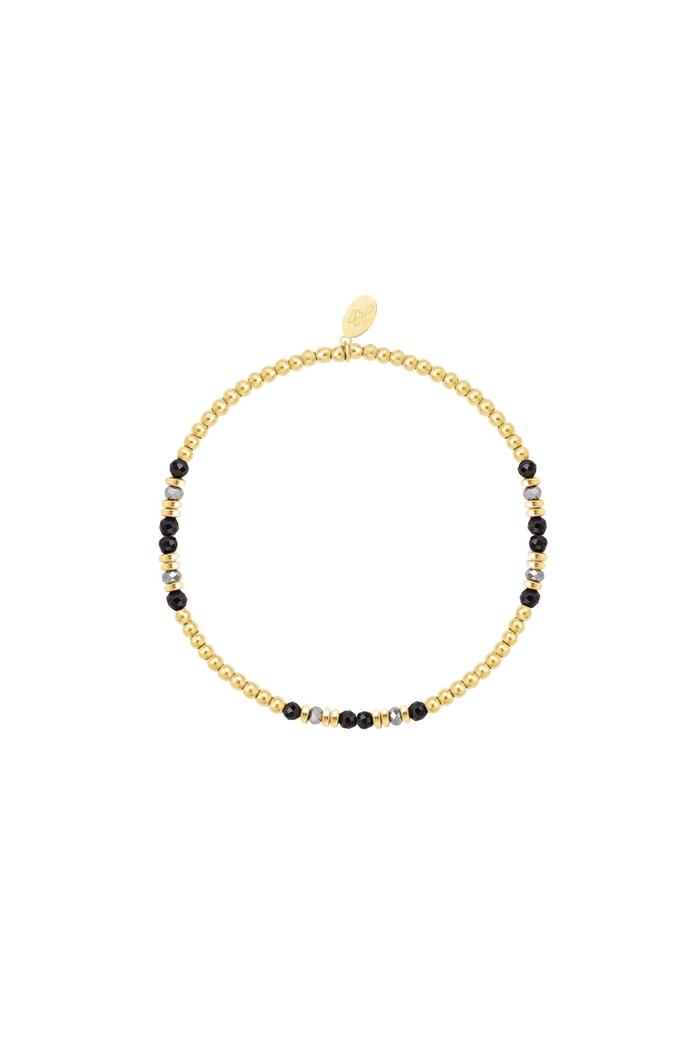 Bracelet perlé différentes perles - noir - Collection pierres naturelles Noir & Or Stone 