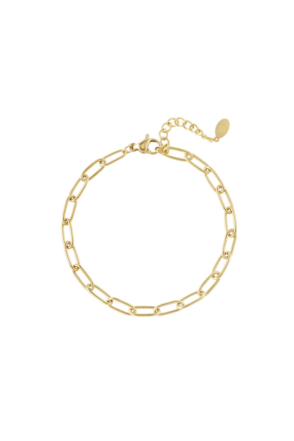 Link bracelet basic Gold Stainless Steel 