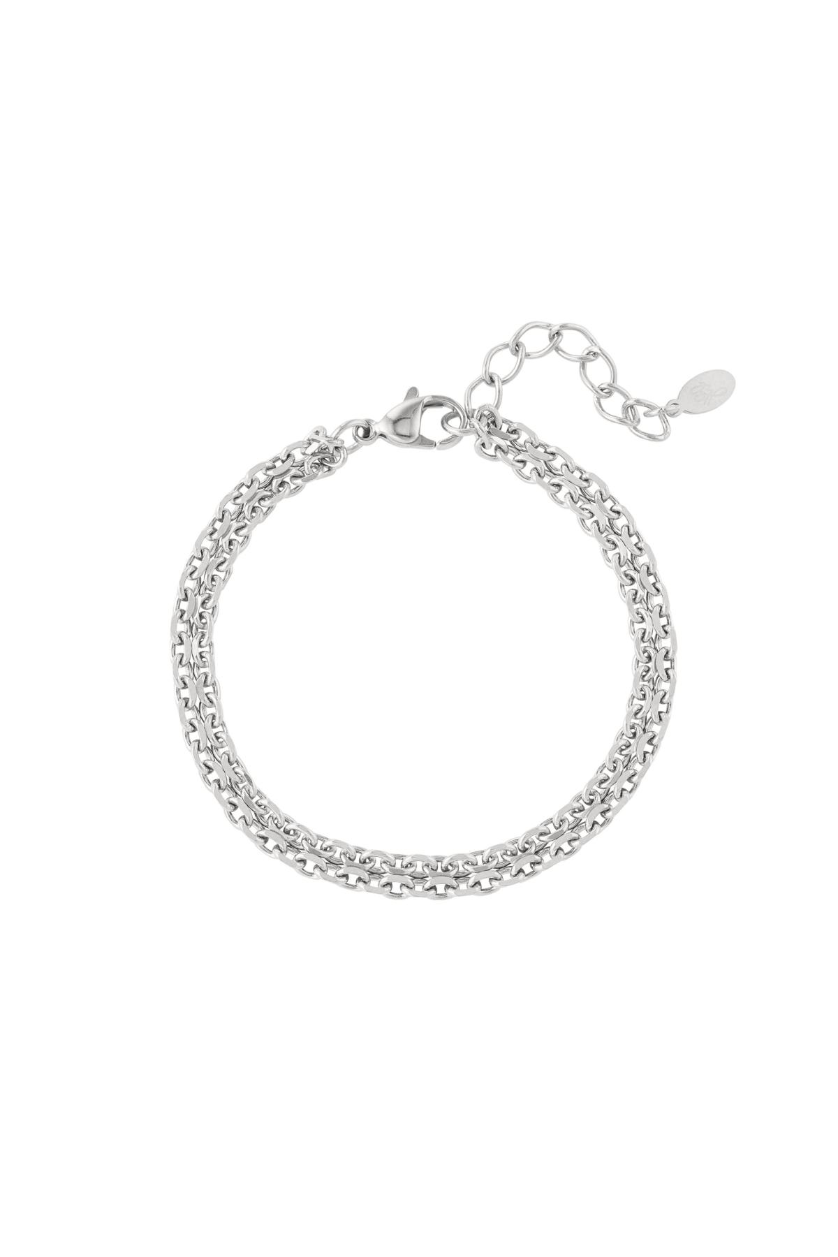 Bracelet wide links Silver Stainless Steel 