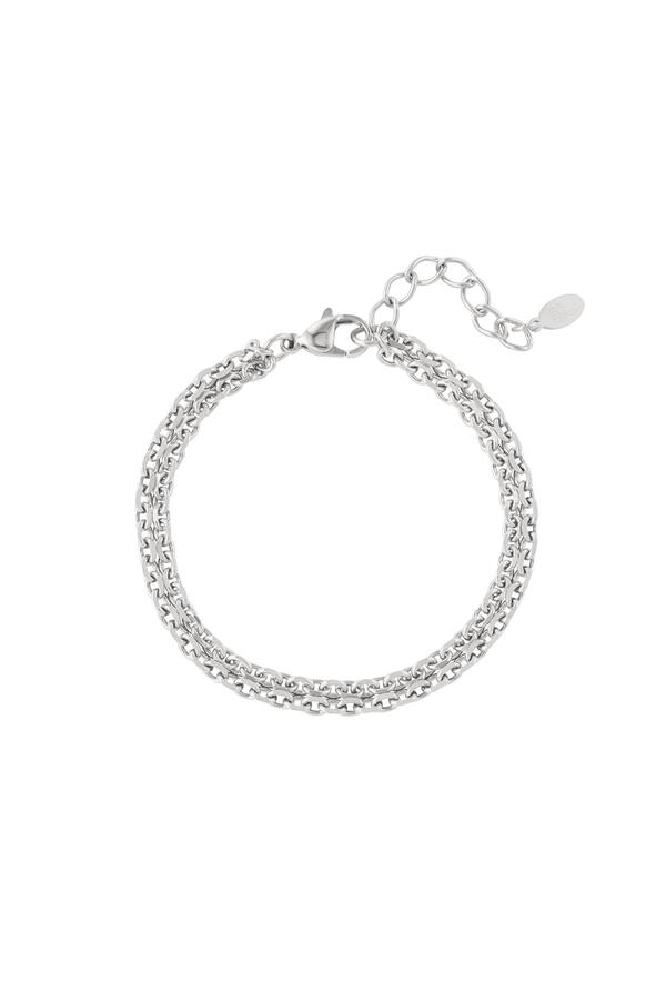 Bracelet wide links Silver Stainless Steel