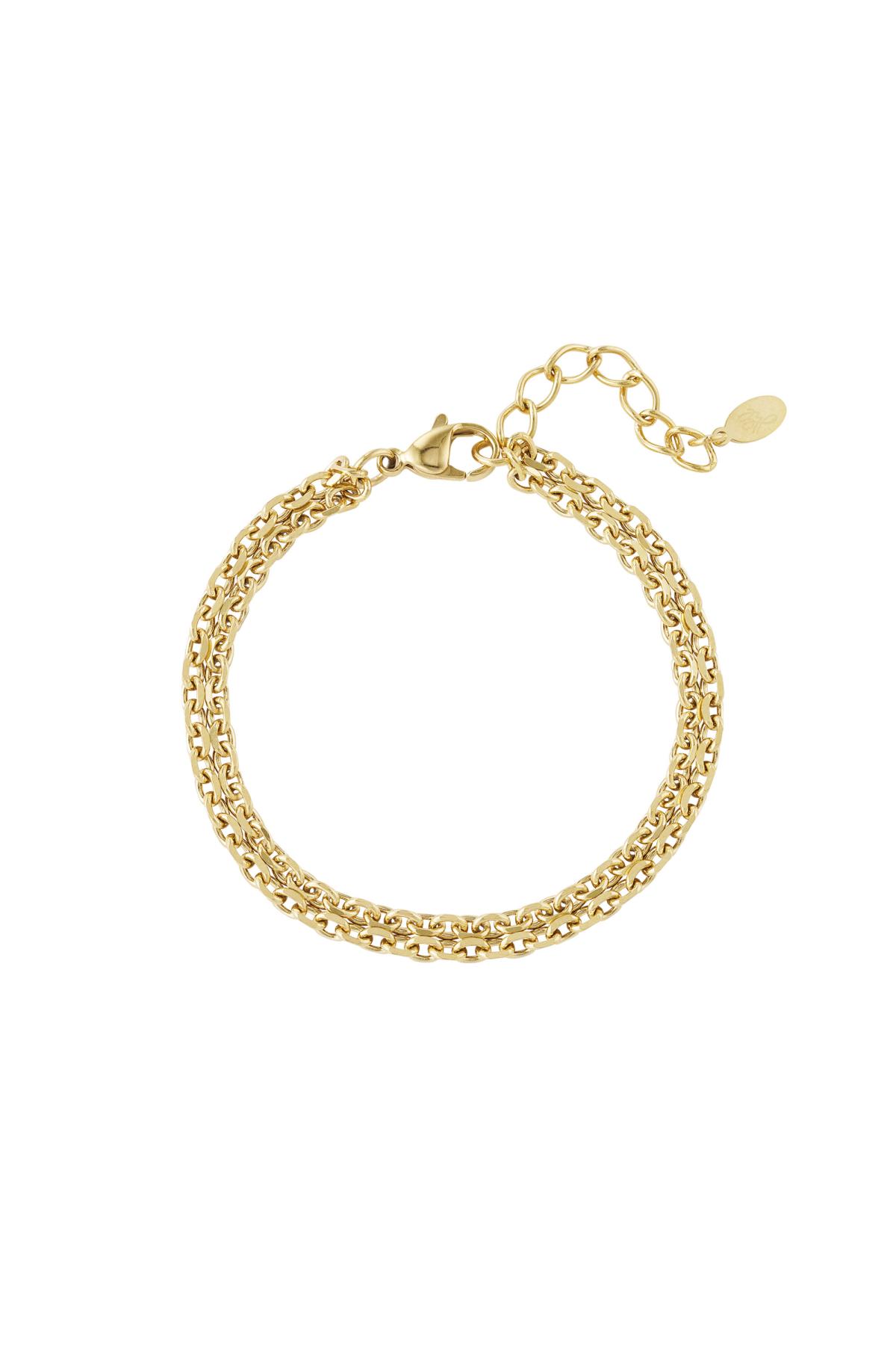 Bracciale maglie larghe Gold Stainless Steel