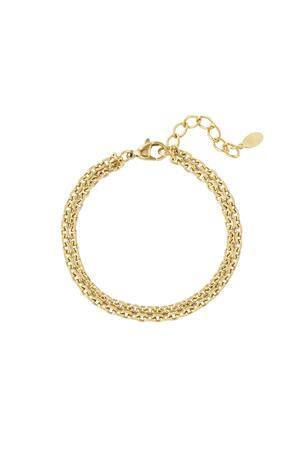 Bracelet wide links Gold Stainless Steel h5 
