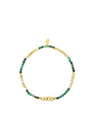 Bracelet basic stones Green & Gold Hematite h5 