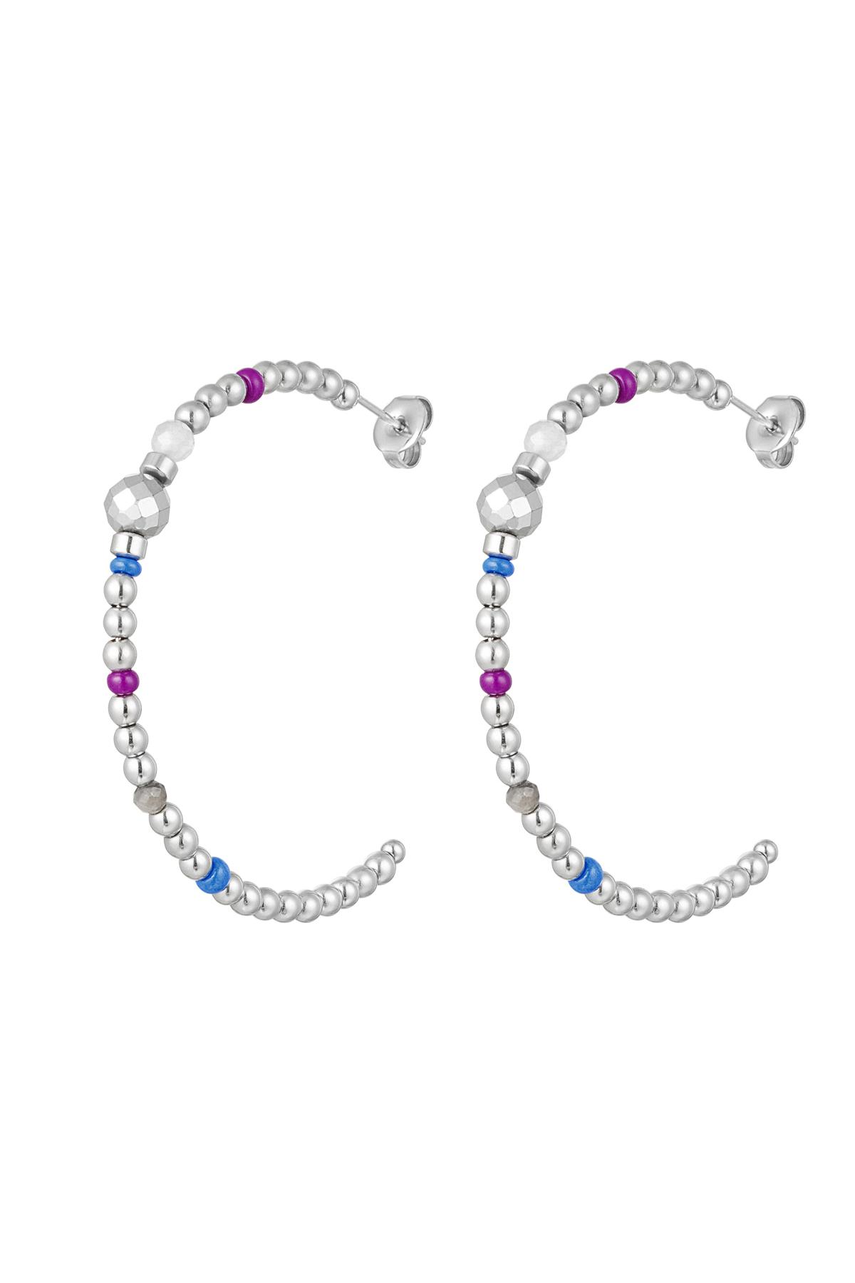 Earrings beads Silver Stainless Steel h5 