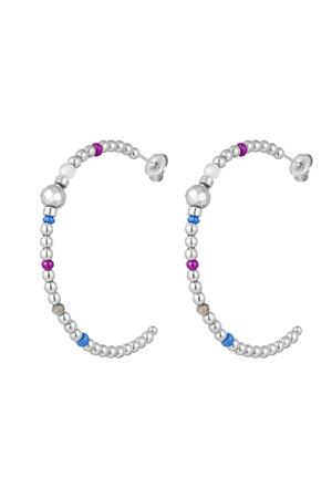 Earrings beads Silver Stainless Steel h5 