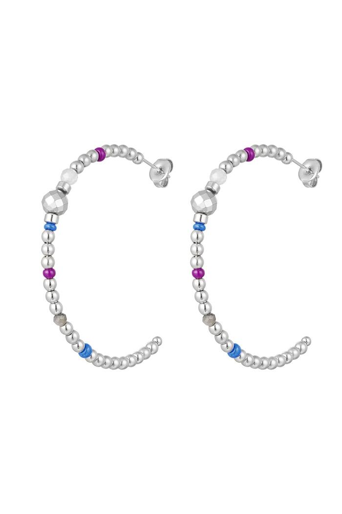 Earrings beads Silver Stainless Steel 
