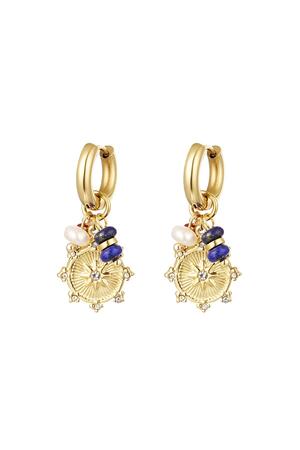 Earrings with charm and beads Gold Stainless Steel h5 