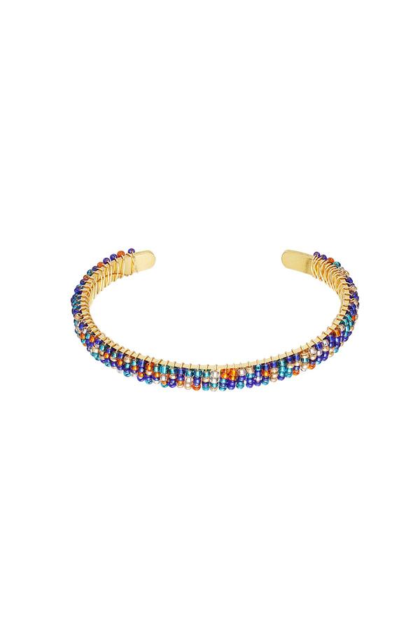 Bangle colorful beads Blue Stainless Steel