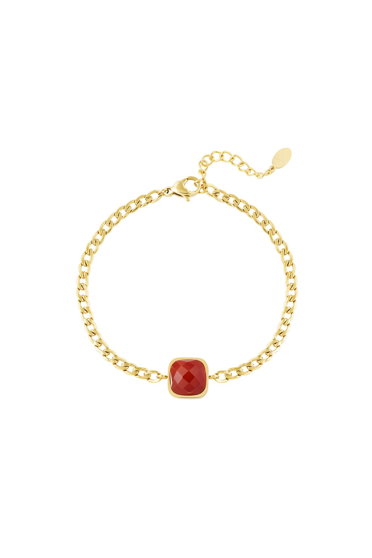 Bracelet with stone simple Gold Stainless Steel
