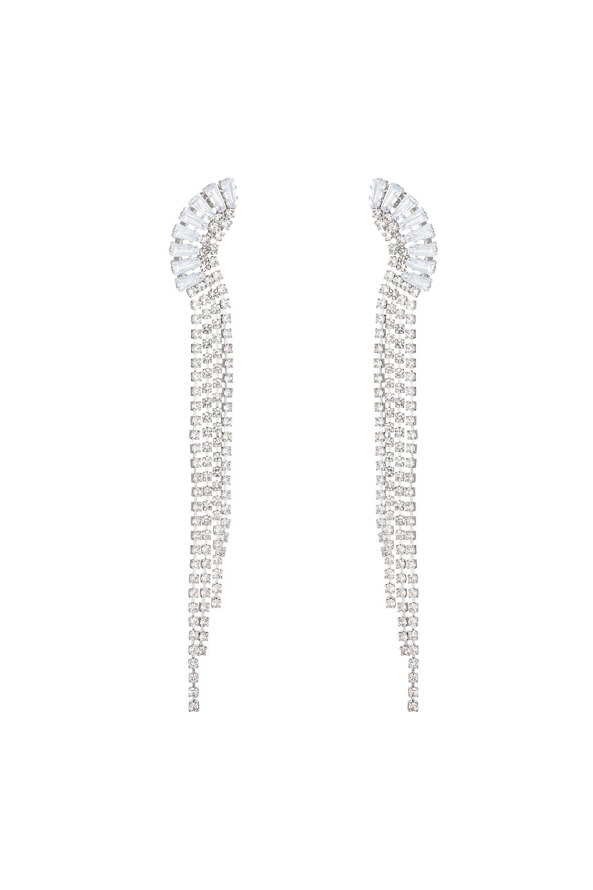 Pendientes de diamantes de imitación con detalle elegante - Holiday Essentials Plata Cobre