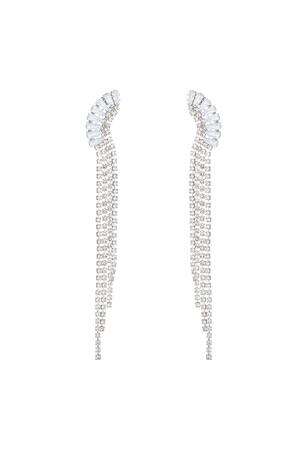 Pendientes de diamantes de imitación con detalle elegante - Holiday Essentials Plata Cobre h5 