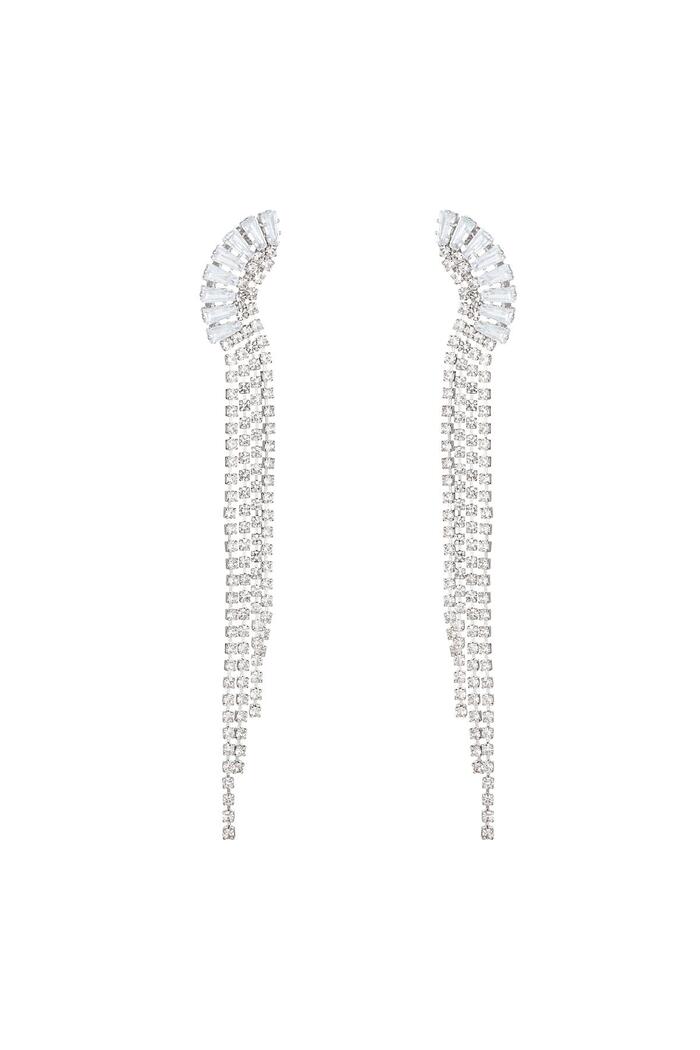 Pendientes de diamantes de imitación con detalle elegante - Holiday Essentials Plata Cobre 