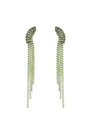 Pendientes de diamantes de imitación con detalle elegante - Holiday Essentials Verde& Plata Cobre h5 