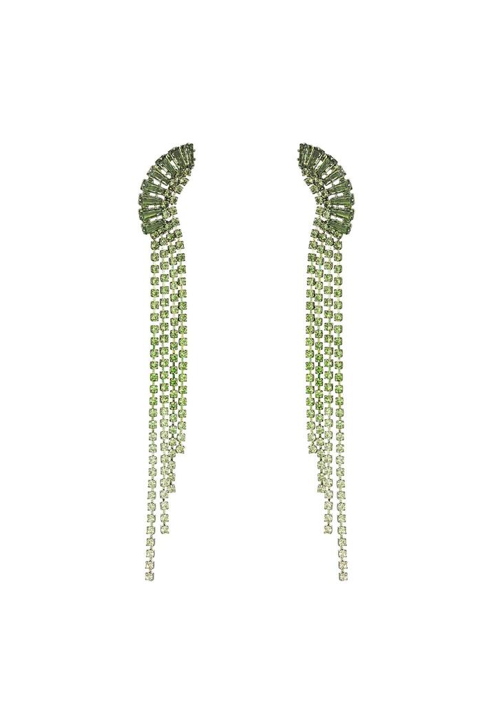 Pendientes de diamantes de imitación con detalle elegante - Holiday Essentials Verde& Plata Cobre 