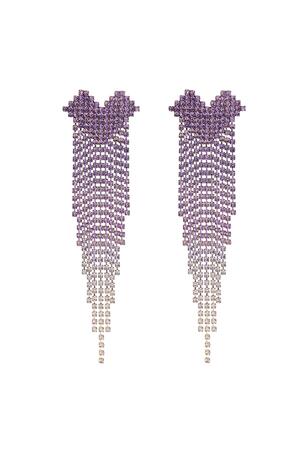 Rhinestone earrings heart top - Holiday Essentials Purple Copper h5 