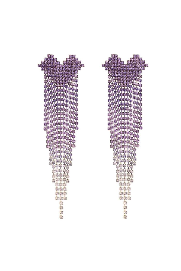 Rhinestone earrings heart top - Holiday Essentials Purple Copper 