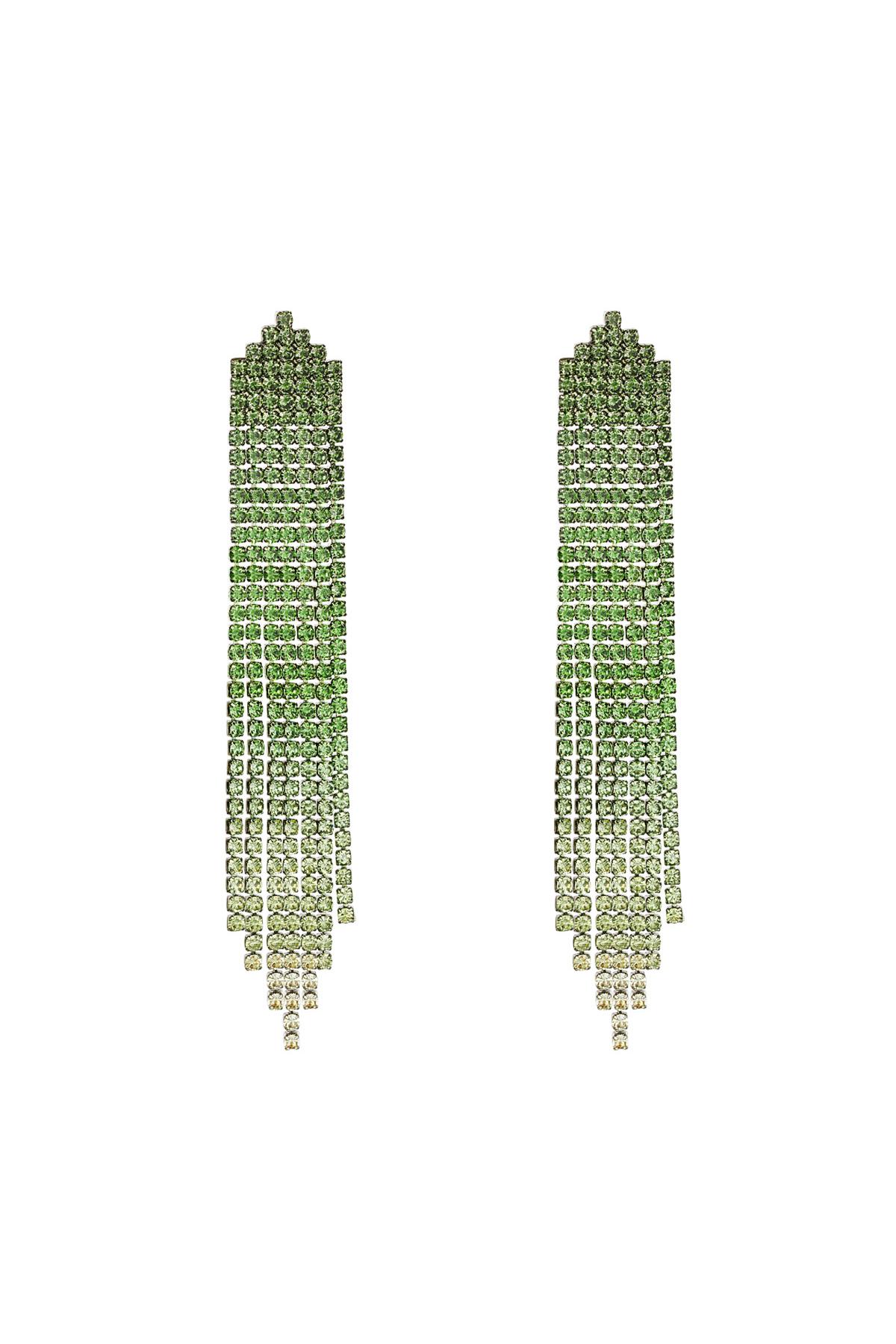 Pendientes de diamantes de imitación glamurosos - Holiday Essentials Verde& Plata Cobre