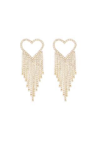 Rhinestone earrings heart - Holiday Essentials Gold Copper h5 