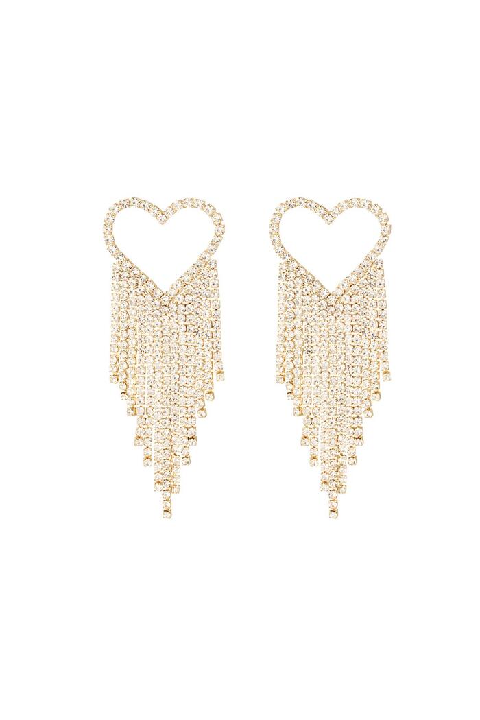 Rhinestone earrings heart - Holiday Essentials Gold Copper 