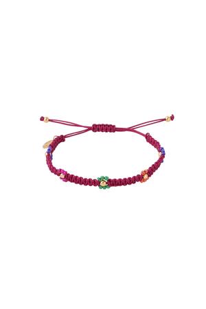 Fabric bracelet flower Purple Polyester h5 