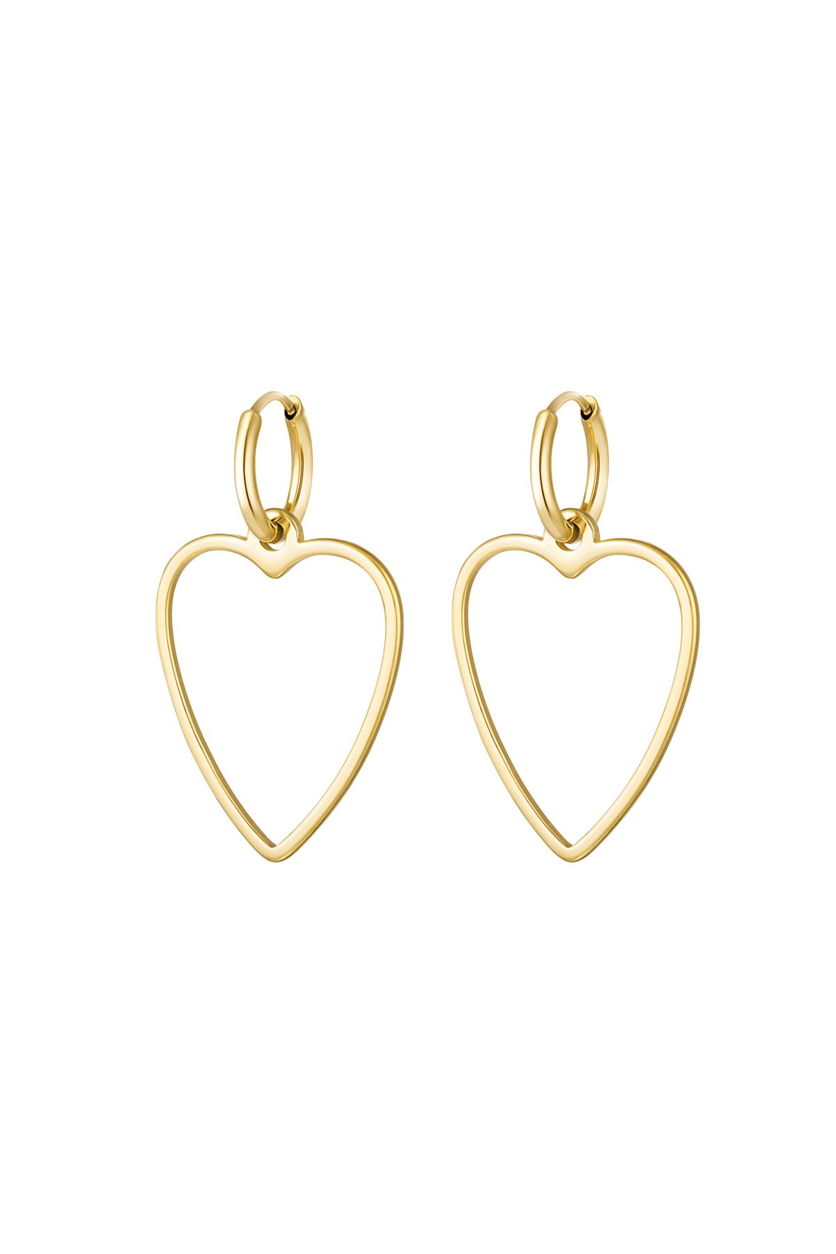 Orecchini cuore basic Gold Stainless Steel